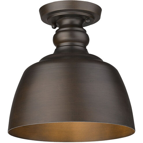 Holmes 1 Light 9 inch Rubbed Bronze Flush Mount Ceiling Light